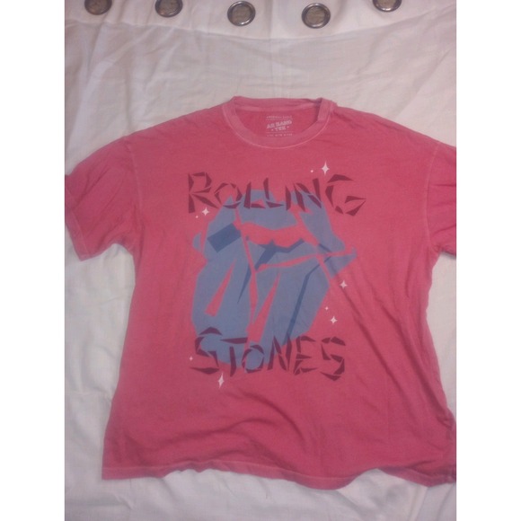 American Eagle Outfitters Other - American Eagle Band Tee Rolling Stones Men's L/XL Pink, Blue T Shirt